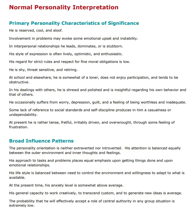 Children's Personality Questionnaire