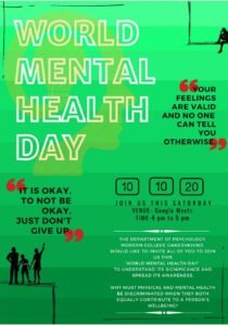 Mental Health day Celebration modern college, Pune