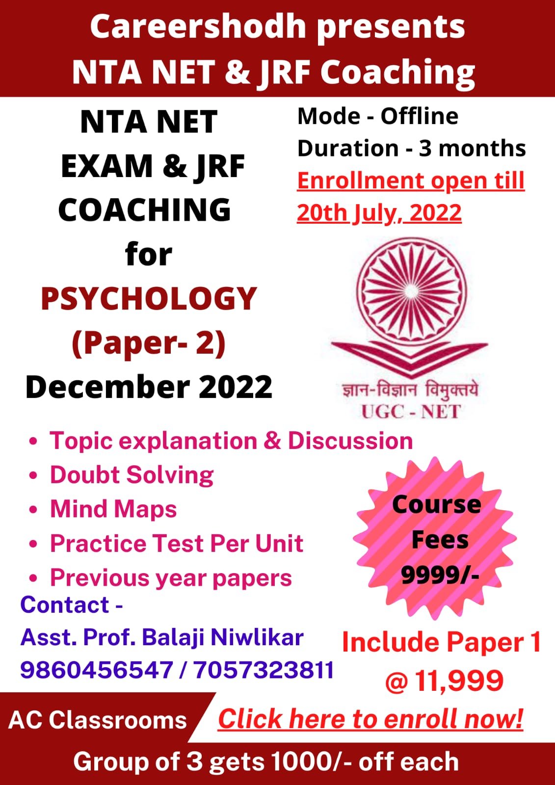NTA SET/NET + JRF Coaching