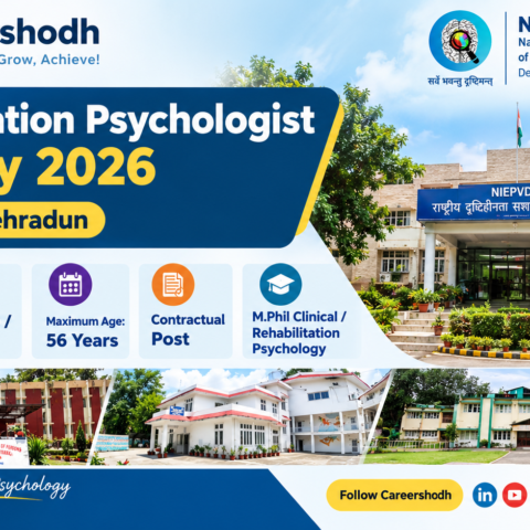 NIEPVD Rehabilitation Psychologist Vacancy 2026 at Dehradun